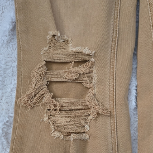 Vervet Tan Distressed Flare Jeans - Picture 5 of 6